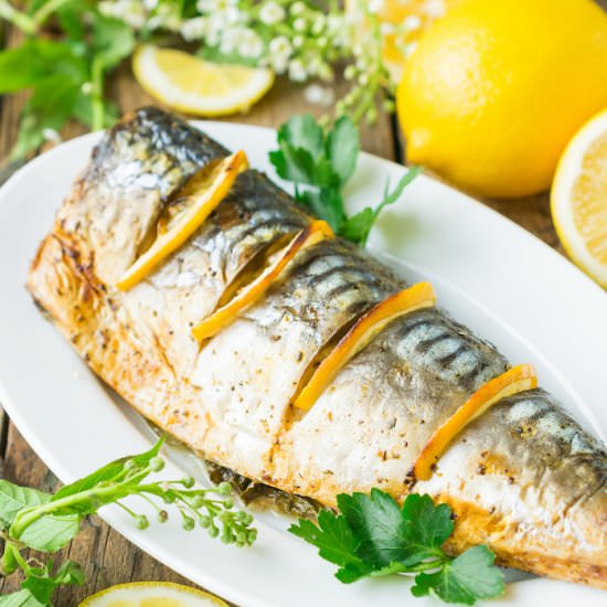 Oven Roasted Lemon Mackerel