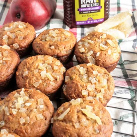 Pear Ginger Honey Muffins