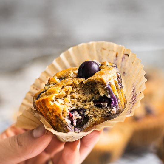Healthy Blueberry Banana Muffins