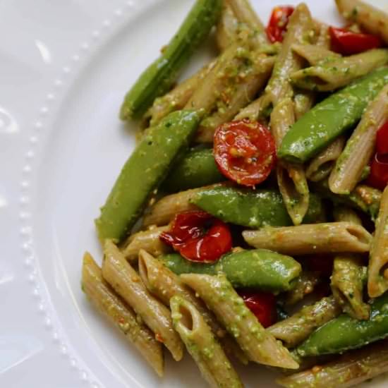 Pesto Pasta with Roasted Tomatoes