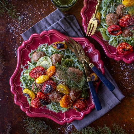 Pasta with Fennel Pesto and Sausage