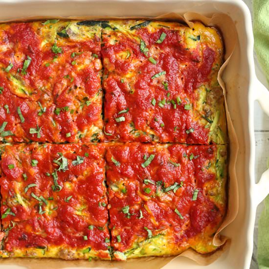 Paleo Sausage Marinara Egg Bake