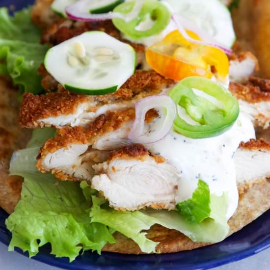 Chicken Schnitzel Wraps