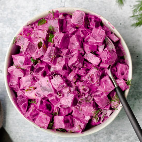 Vegan Beet Tzatziki Salad