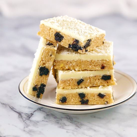 No Bake Lemon Blueberry Slice