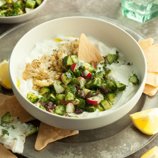 Greek Inspired Savory Yogurt Bowl