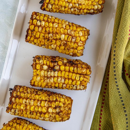 Jerk Rubbed Grilled Corn on the Cob