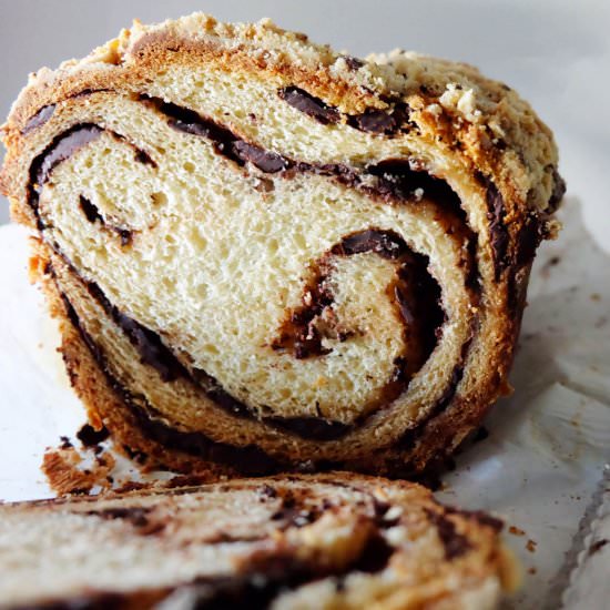 Chocolate Swirled Coffee Cake Bread