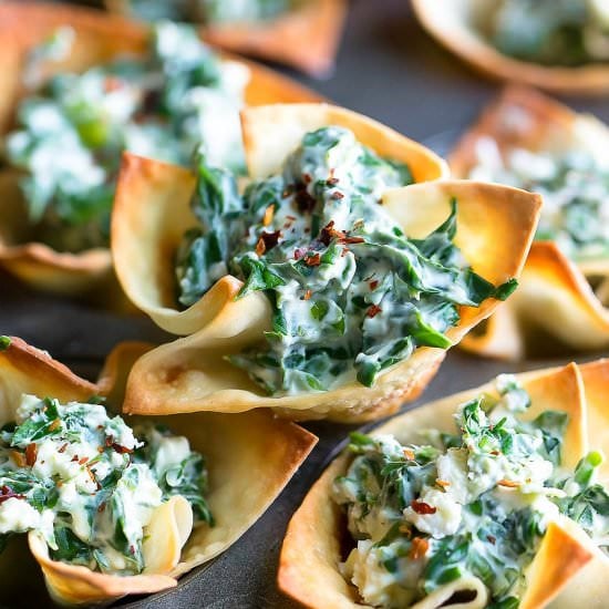 Spanakopita Wonton Cups