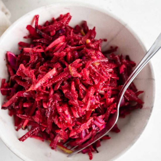 Raw Beet Apple Slaw