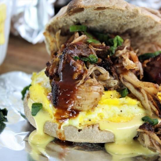 Pulled Pork Benedict Sandwich