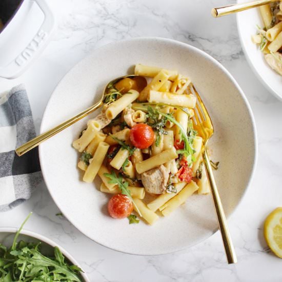 Chicken and Arugula Buttered Pasta