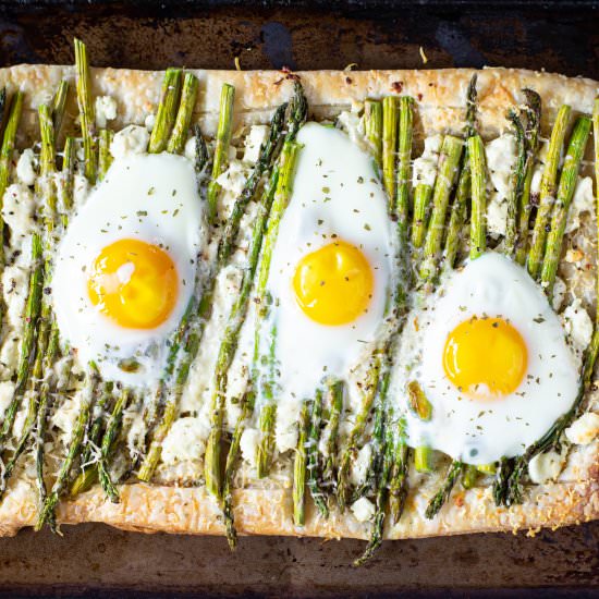 Goat Cheese, Egg, & Asparagus Tart