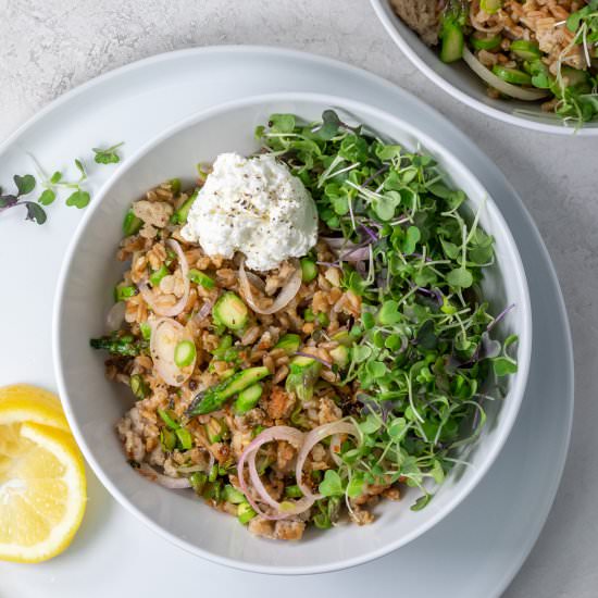 Asparagus & Sausage Farro Bowls