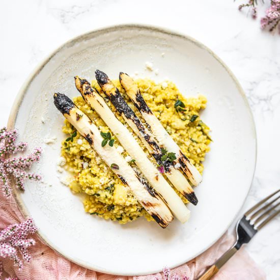 Miletotto with white asparagus