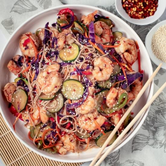 Spicy Shrimp & Soba Noodle Stir Fry