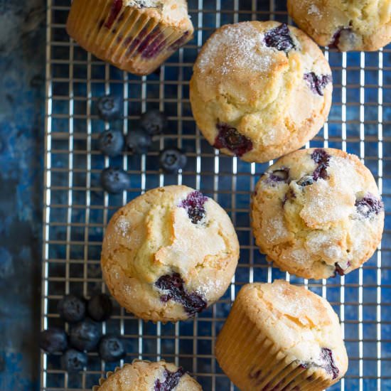 Bakery Style Blueberry Muffins