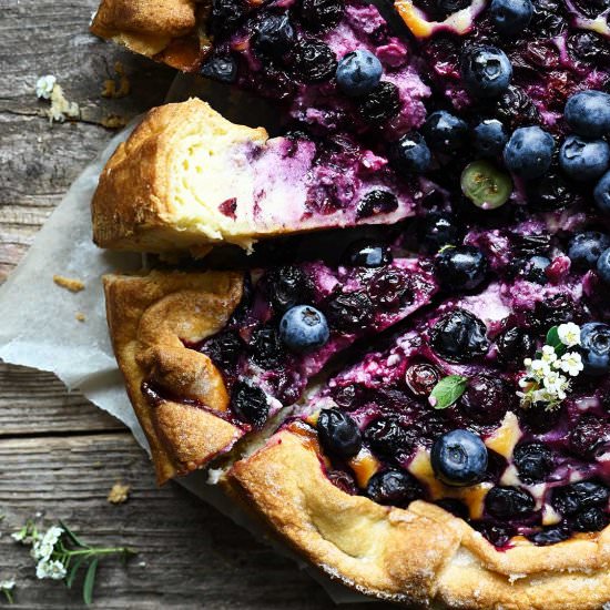 Easy blueberry lemon cheesecake