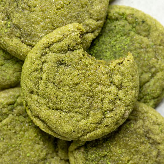 Vegan Matcha Sugar Cookies