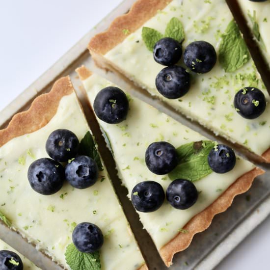 Lime, Mint, & White Chocolate Tart