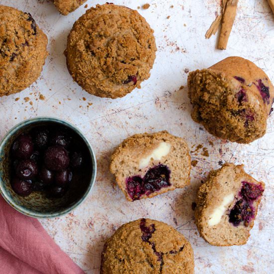 Blueberry cheesecake muffins