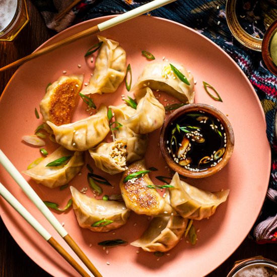 Caramel Tofu Tahini Dumplings