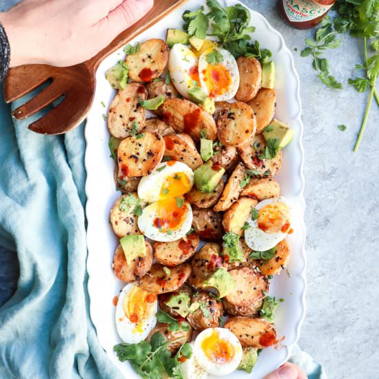 crispy everything bagel potatoes