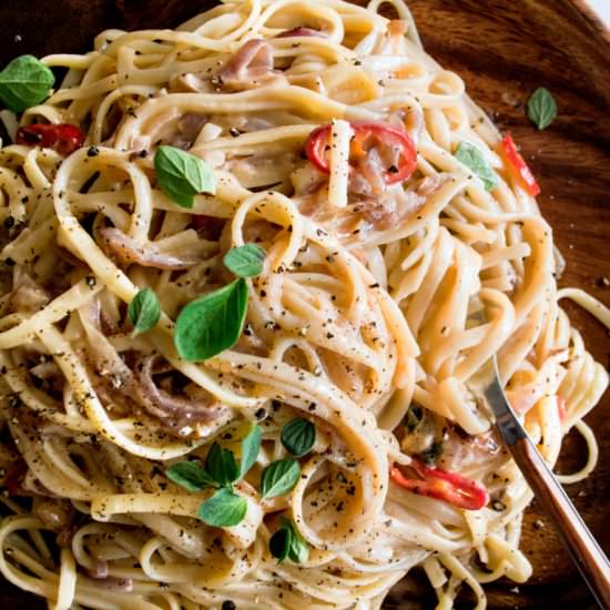 Spicy Caramelized Onion Pasta