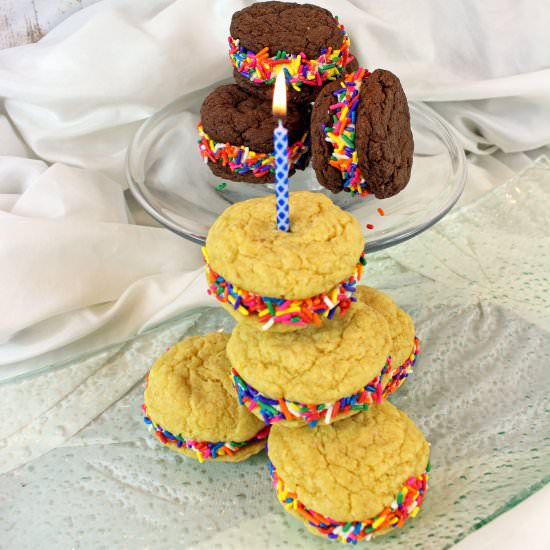 3 Ingredient Birthday Cake Whoopies