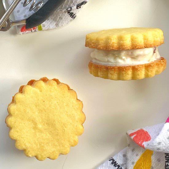 Cornmeal Sablé Ice Cream Sandwiches