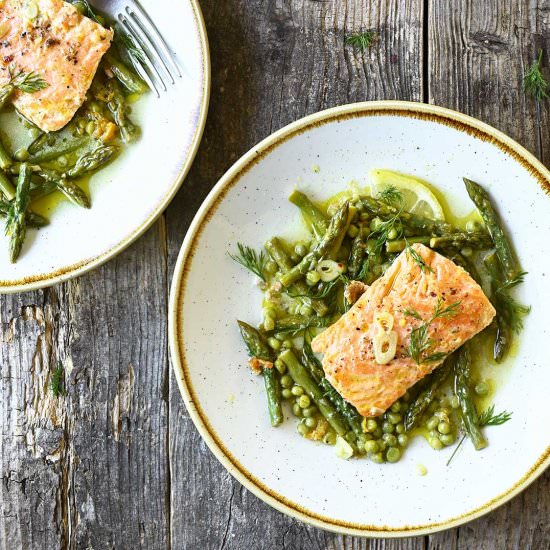 One skillet lemon salmon