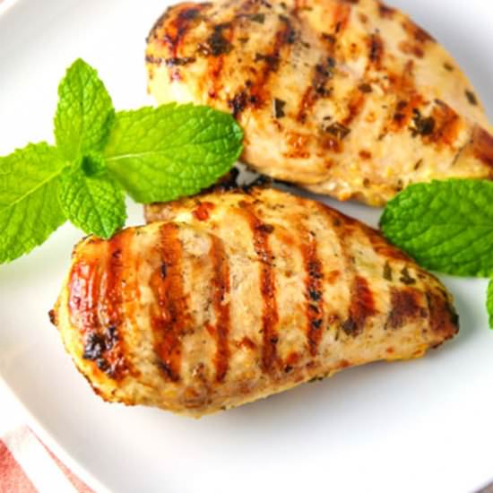 Grilled Lemon Mint Chicken Breasts