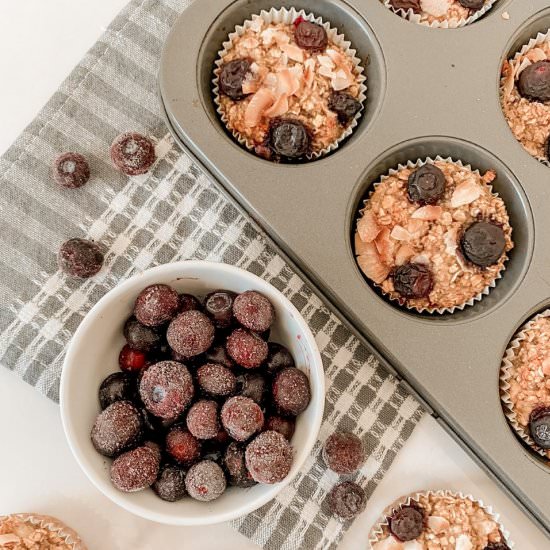 BANANA BLUEBERRY  BAKED OAT CUPS