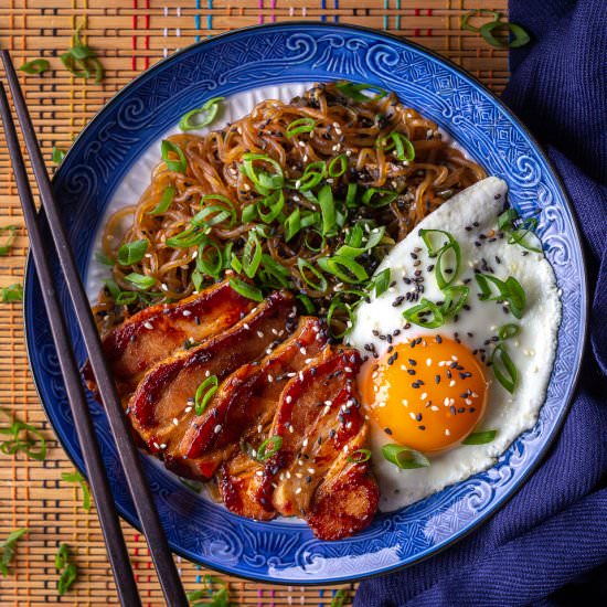 Scallion Noodles with Pork Belly