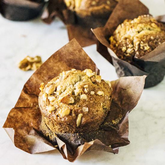 small batch banana nut muffins