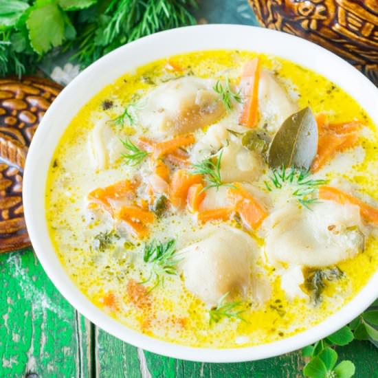 Russian Meat Dumplings in Pot
