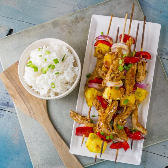Grilled Teriyaki Chick’n Skewers