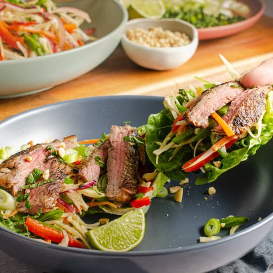 Easy Beef Salad with Asian Slaw