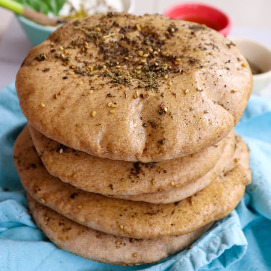 Whole Wheat Za’atar Pita