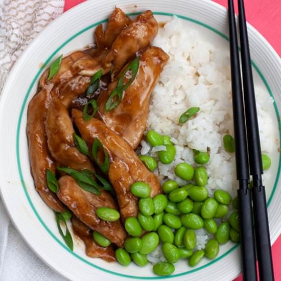 Teriyaki Chicken Strips with Rice