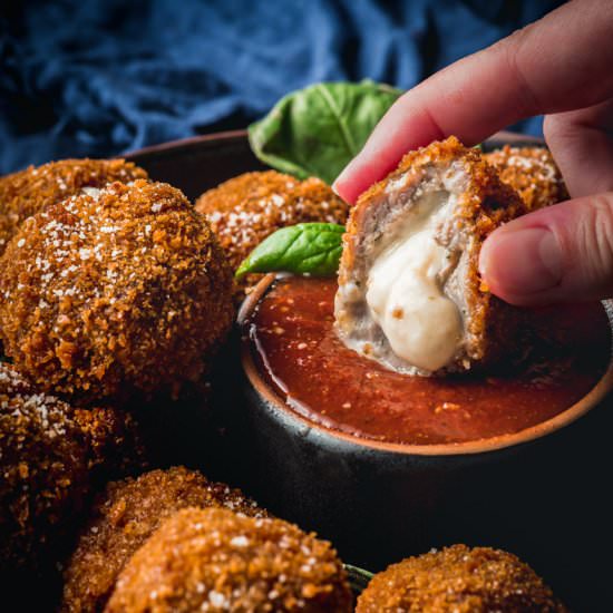 Mozzarella Stuffed Meatballs