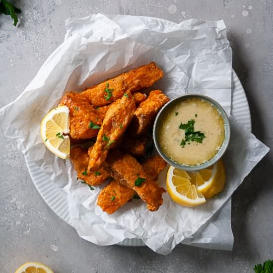 Whole30 Crispy Baked Fish Sticks