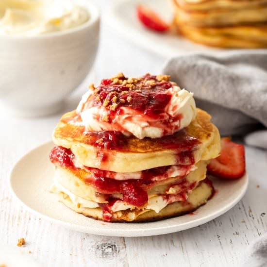 Strawberry Cheesecake Pancakes