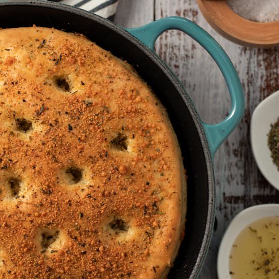 Cast Iron Focaccia Bread w/Italian