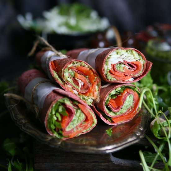 Smoked Wild Salmon Beetroot Wraps