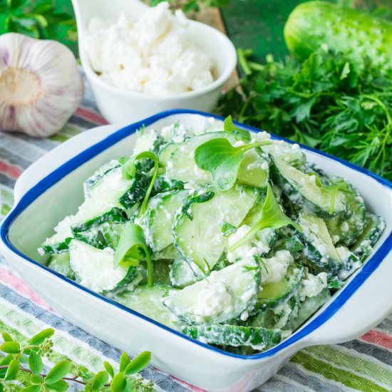 Cucumber Cottage Cheese Salad