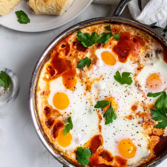 Smoky Baked Eggs with Ricotta