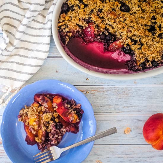 Nectarine and Blueberry Crumble