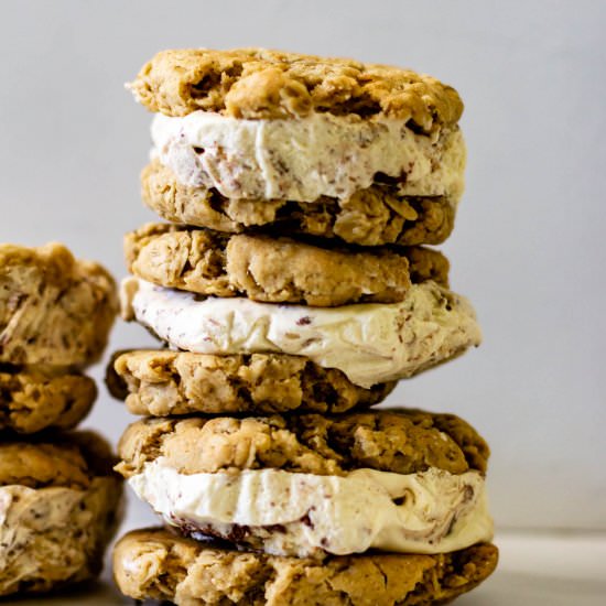 Tahini Oatmeal Ice Cream Sandwiches