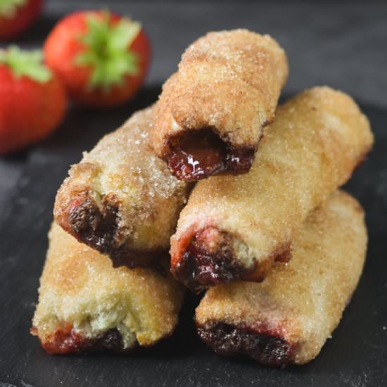 Nutella and strawberry rolls